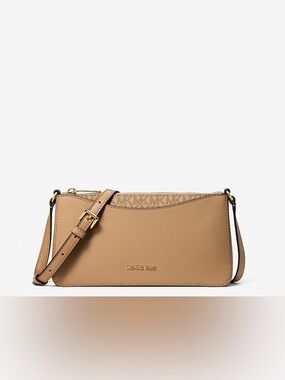 Michael Kors Tan Leather and Signature Logo Crossbody